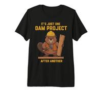 Juego de Palabras de Proyecto de Presa de Castor de Castor Camiseta Premium