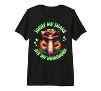 Juego de Palabras de Serpiente Lo Siento mi Serpiente se comió mi Tarea Humor Animal Niños Camiseta Premium