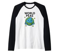 Juego de Palabras de World Peas Funny Peace con Linda Tierra y Vaina de Guisantes Camiseta Manga Raglan