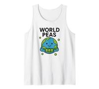 Juego de Palabras de World Peas Funny Peace con Linda Tierra y Vaina de Guisantes Camiseta sin Mangas