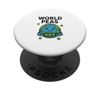 Juego de Palabras de World Peas Funny Peace con Linda Tierra y Vaina de Guisantes PopSockets PopGrip Adhesivo