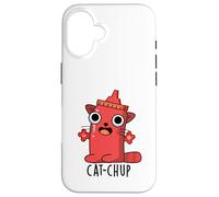 Juego de palabras divertido de Ketchup Cat-chup Carcasa para iPhone 16