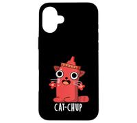 Juego de palabras divertido de Ketchup Cat-chup Carcasa para iPhone 16 Plus