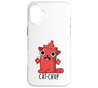 Juego de palabras divertido de Ketchup Cat-chup Carcasa para iPhone 16 Plus