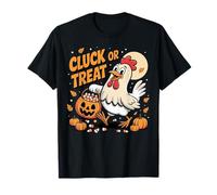 Juego de Palabras Divertido de Pollo para Halloween Cluck or Treat Camiseta