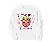 Juego de Palabras «I Love You Berry Much Cute Heart» con Forma de corazón y Fresa Sudadera
