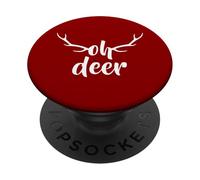 Juego de Palabras Oh Deer Cuernos, Navidad PopSockets PopGrip Adhesivo