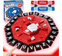 Juego de Palabras Rasende Wörter - Juego de Mesa en Modo Dual con Temporizador, 24 Teclas Letras y 35 Cartas, para Niños ≥3 Años y Adultos, Juego Familiar 2-8 Jugadores, Ideal para Fiestas (Rojo)