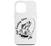 Juego de palabras retro con forma de pescador: Cool Out Casting Lines Bass Fisherman Carcasa para iPhone 13 Pro Max