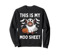 Juego de Palabras This Is My Moo Sheet para Halloween con Forma de Vaca y Fantasma Sudadera