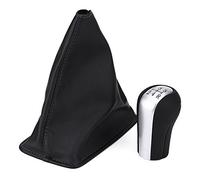 Juego de palanca de cambios manual de 5 velocidades, funda de piel negra para palanca de cambios y pomos a prueba de polvo para 1998 - 2009