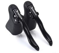 Juego de palancas de freno ergonómicas para bicicletas de carretera compatibles con múltiples tipos de mango y sistemas de freno (negro)