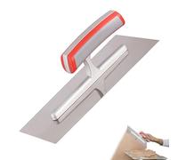 Juego de paletas de acero inoxidable - 3 piezas llanas planas de acabado de hormigón, herramienta de mampostería de precisión con mango de madera, paletas de alisado de yeso de cemento, aplicador de