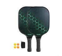 Juego de paletas de pickleball con núcleo de fibra de vidrio de color degradado, agarre ligero que absorbe los golpes, incluye 1 o 2 raquetas, bolsa de almacenamiento de 4 bolas, para interiores y