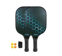 Juego de paletas de pickleball con núcleo de fibra de vidrio de color degradado, agarre ligero que absorbe los golpes, incluye 1 o 2 raquetas, bolsa de almacenamiento de 4 bolas, para interiores y