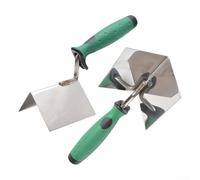 Juego de paletas de yeso de esquina para ángulos interiores y exteriores, construcción de acero inoxidable para acabados lisos (cono exterior)