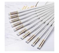 juego de palillos, 10 pares de palillos chinos blancos porcelana hueso, reutilizables, se pueden utilizar for la limpieza del lavavajillas, palillo sushi japonés D(B)