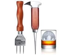 Juego de palillos de hielo de acero inoxidable de 2 a 7.24 pulgadas y 6.8 pulgadas, con mango de madera, picadora de hielo de estilo japonés, ideal para bares y hogar