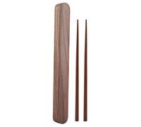 Juego de palillos de madera de nogal, portátil, ecológica, reutilizable, caja de almacenamiento de palillos de madera