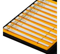 juego de palillos, Palillos de metal palillos 10 pares cerámica, uso en el hogar estilo europeo(D)