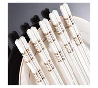 juego de palillos, Patrón dorado de lujo, resistencia a altas temperaturas, ligero, fácil usar y limpiar, estilo chino, 9,8 pulgadas U- 10 pares(E,5 pairs)