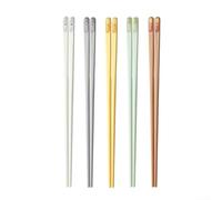 Juego de palillos reutilizables de PET con 5 pares, forma cuadrada para evitar deslizamientos, puntas antideslizantes esmeriladas para un uso fiable (coloridos)