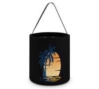 Juego de palmeras para Halloween, truco o trato, bolsas de mano, cesta de caramelos, cubo portátil reutilizable