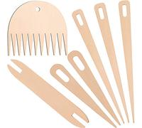 Juego de Palos de Telar de Mano de Madera, Incluyen 5 Piezas Agujas de Ganchillo de Tejer de Madera con Lanzaderas de Madera Palo de Tejer y Peine de Tejido de Madera para Artesanías de Punto DIY