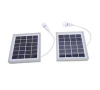 Juego de paneles solares portátiles de 5 W, carga USB con luz LED para aventuras al aire libre (gris)