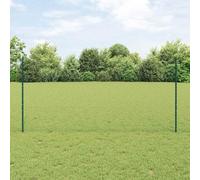 Juego de paneles y postes de valla para exteriores en color verde con recubrimiento en polvo para una protección duradera, resistente a los rayos UV y adaptable para jardines y terrazas, construcción