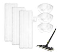 Juego de paños de microfibra compatibles con limpiadores de vapor Kärcher EasyFix SC 1, SC 2, SC 3, SC 4, SC 5 - 3 paños de suelo + 3 fundas de tela - Repuesto para Kärcher funda limpiador de vapor