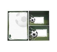 Juego de papel de carta, bloc de notas con sobre, para niños, niñas, fútbol, fútbol (1 bloc A5 con 25 hojas + 15 sobres)