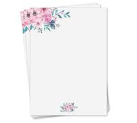 Juego de papel de carta flores-acuarela I 50 hojas papel con estampado en DIN A4 I vintage invitación carta I San Valentin boda amor primavera I dv_427