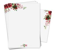 Juego de papel de carta | membretes con sobre | DIN A4 | papel con estampado acuarela vintage floral | amor boda San Valentín invitación | dv440
