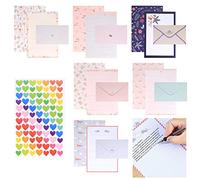 Juego de Papel de Cartas y Sobres, de Papelería de Escritura, 36 Piezas Papel de Carta para Escribir A5 y 18 Sobres para Oficina, Hogar, Escuela