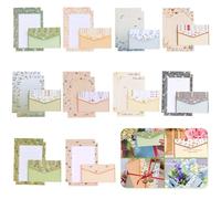 Juego de Papel de Escribir y Sobres, 90 Piezas 10 Estilos Flores Animales Juego de Papel de Carta, Incluye 60 Papel de Carta para Escribir A5 y 30 Sobres para lnvitaciones, Cartas, Fiesta Boda