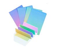 Juego de papel de papelería de 48 colores con sobres, (32 hojas de papel de escritura + 16 sobres), bonito juego de papelería de la serie colorida con papel de escritura de letras rayado (8 1/4 x 5