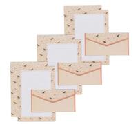 Juego de papel de papelería de flores que incluye 10 cartas de papel (hojas rayadas), 10 sobres a juego para escribir cartas, papelería con marco verde
