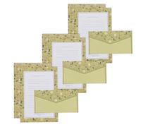 Juego de papel de papelería de flores que incluye 10 cartas de papel (hojas rayadas), 10 sobres a juego para escribir cartas, papelería con marco verde