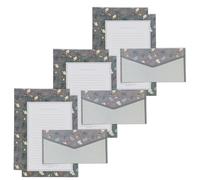 Juego de papel de papelería de flores que incluye 10 cartas de papel (hojas rayadas), 10 sobres a juego para escribir cartas, papelería con marco verde