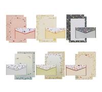 Juego de papel para cartas y sobres A5, 54 piezas con diseño de animales florales, incluye 36 papeles creativos de escritura A5 y 18 sobres, para invitaciones, cartas, tarjetas de agradecimiento