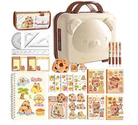 Juego de Papelería Adorable | Kit de Notas Adhesivas y Bolígrafos con - Material Escolar con Diseño Estético | Para Estudiantes De Primaria Secundaria Y Hogar