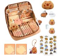 Juego de papelería Capybara, Cute Capybara Pencils Case, con Capybara Pegatinas, Adorable Estuche Capibara para Niños, Organizador de lápices de Apertura Amplia para Estudiantes(bolígrafo no incluido)