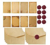 Juego de papelería, con 8 cartas de amor, 8 papel de carta A5 y 8 pegatinas de sello de cera, carta de amor, papel de carta de amor, papel para escribir cartas familiares y amigos