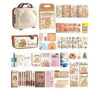 Juego de papelería de carpincho - Juego de papelería de múltiples escenas, divertida de carpincho de gran capacidad | Estuche para lápices para arte, dibujo, escritura, diario, maquillaje, viaje