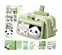 Juego de papelería de panda, suministros escolares con temática de panda, estuche de lápices de gran capacidad, kit de borradores y bolígrafos kawaii, equipo de aula para estudiantes, recuerdos de