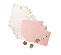 Juego de papelería de papel vintage, 6 hojas forradas de papel de carta, 3 sobres a juego, 3 sellos adhesivos para boda, juego de cartas de vacaciones