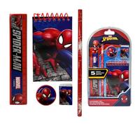 Juego de papelería, Disney Marvel, 5 piezas, bloc de notas, lápices, accesorios, idea de regalo (Spiderman (1))