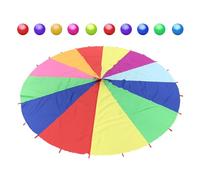 Juego de Paracaídas, Jugar Paracaídas - Juguete de Ejercicio de Paracaídas al aire libre,Juega al Juego de Tienda de Paracaídas de 6 pies con 10 bolas para, Juego de Grupo de Cooperación en Gimnasia