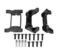 Juego de parachoques RC, parachoques delantero y trasero de Metal, aleación de aluminio para Traxxas para TRX4 RC Crawler Car con soporte Servo (Negra)